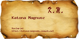 Katona Magnusz névjegykártya